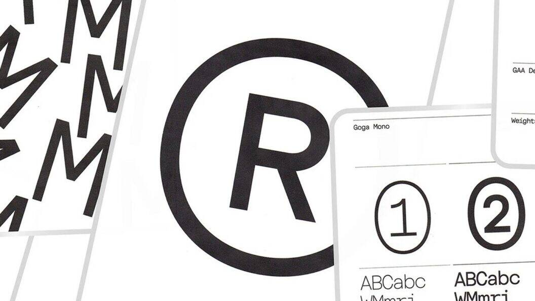 Goga Mono monospaced specimen, narrow typeface showcase for designers, developers and branding