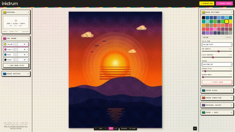 INKDRUM Browser Risograph Print Simulator, Instant No-install Risograph Preview with True Color