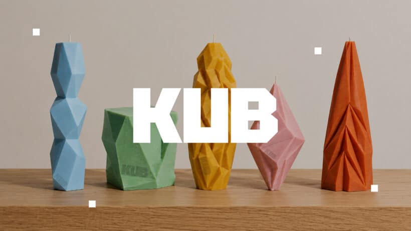 KUB Candle brand identity reimagined, bold visual system by Taisia Vystavkina