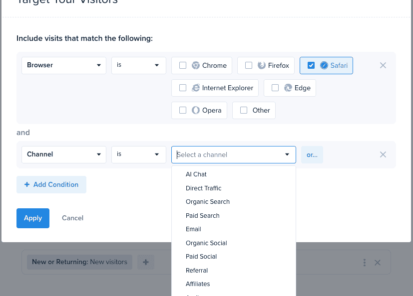 Supercharge A/B Tests with Channel, Time on Page, Visit History, and Custom Variables