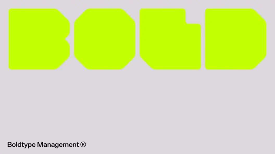Boldtype Management Visual Identity, Curated Typeface Strategy for Bold Brand Impact