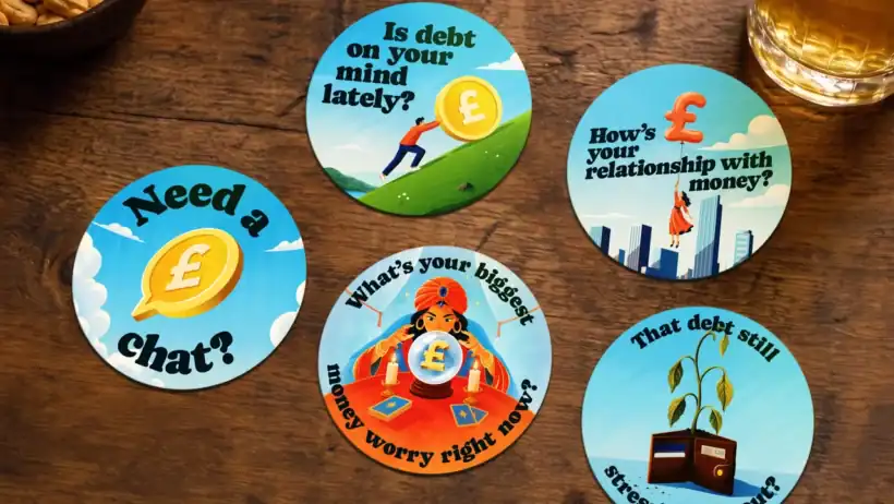 Small touch, big impact, beer mats outconvert billboards for taboo topics like debt