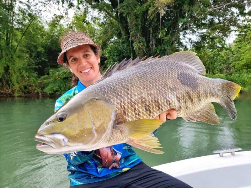 spottail bass landed in papua new guinea rive