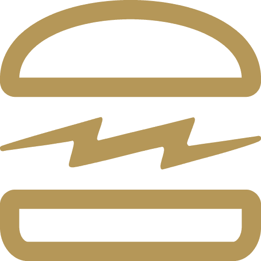 Burger Rebellion logo with burger icon and bold text.