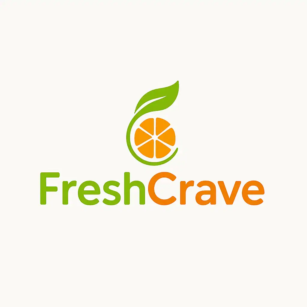 FreshCrave Juice Bar logo with orange slice and green leaf design.