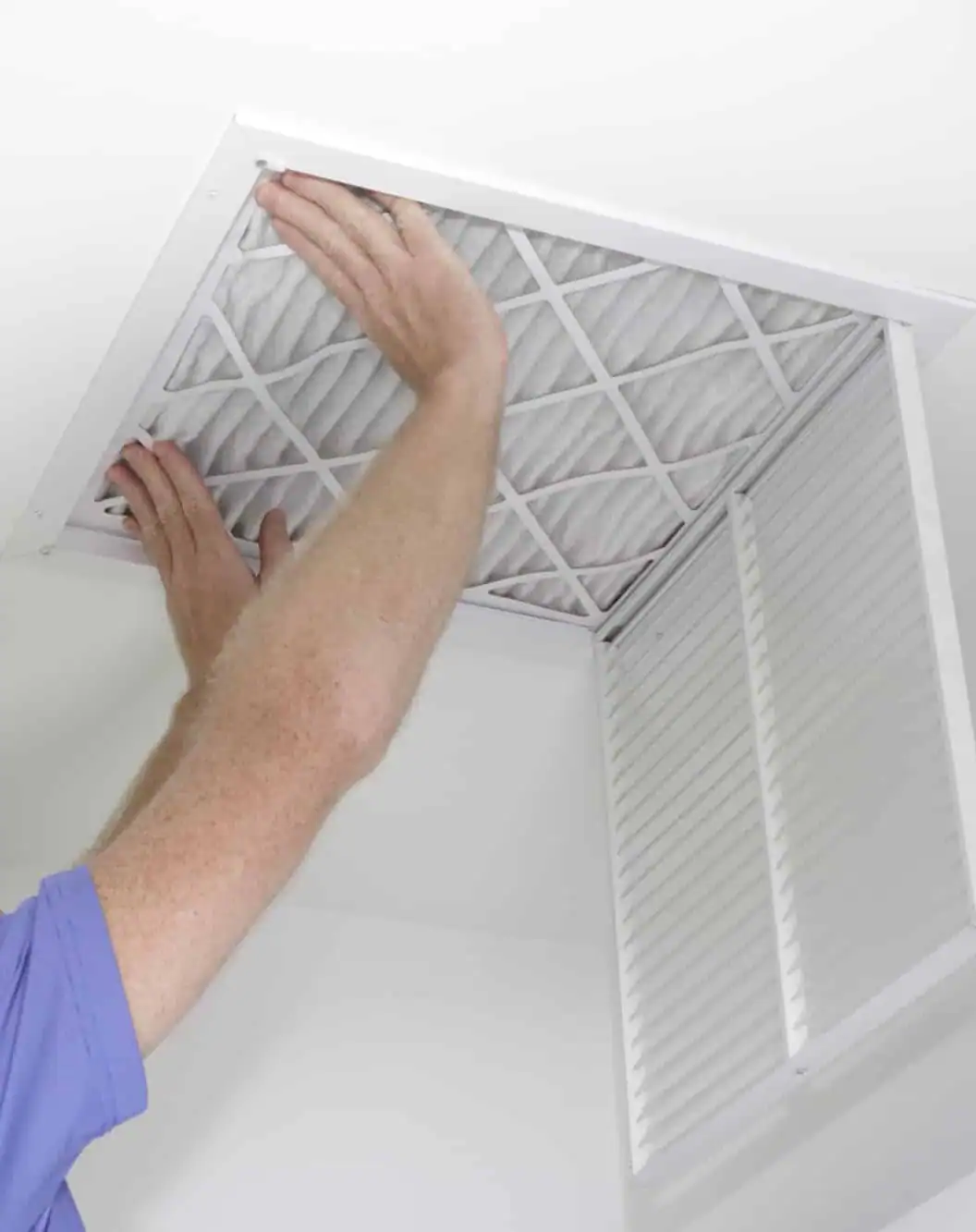 Replacing-Air-Filter-In-Ceiling-HVAC-Return-Vent