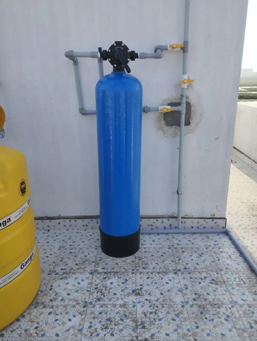 Whole-House-Water-Softener-Tank-Installed-Outdoors