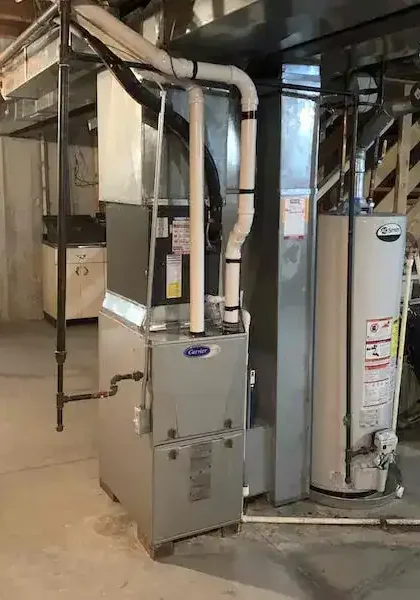 Carrier-Furnace-And-Water-Heater-In-Basement