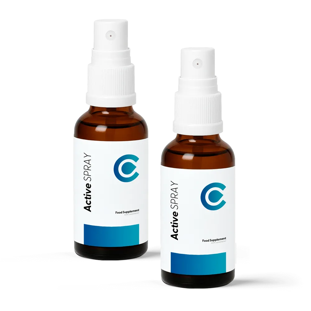 Angebot: Zweier-Packung Calorie Active Spray für einen 60-Tage-Vorrat, um den Stoffwechsel zu fördern.