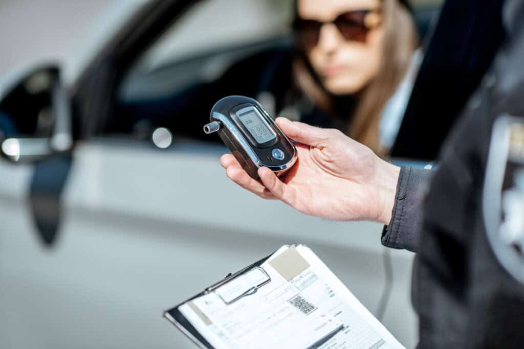 Digital breathalyzer used for DUI testing in Arizona law enforcement.