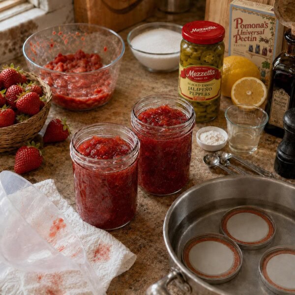 Sugar Free Strawberry Jalapeno Jam, Sweet Heat Real Set