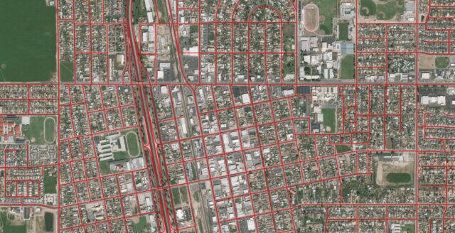 Image showing roads using orthorectification