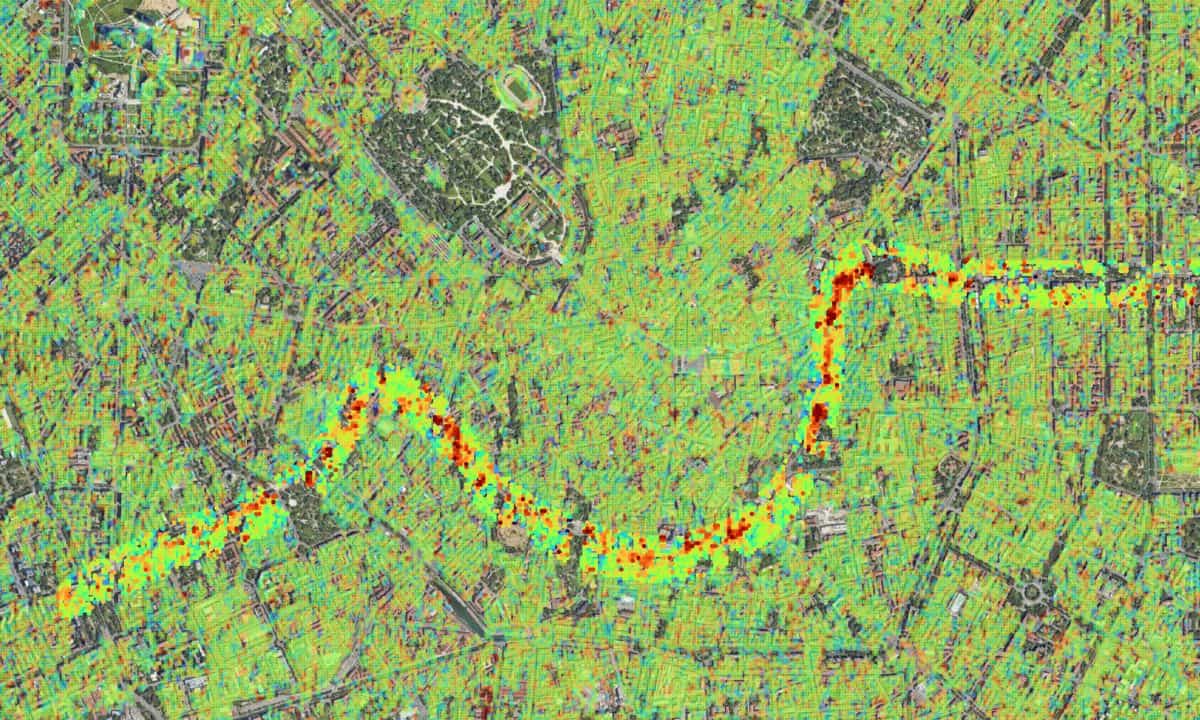 UrbanSAR surface deformation mapped along a subway tunnel corridor