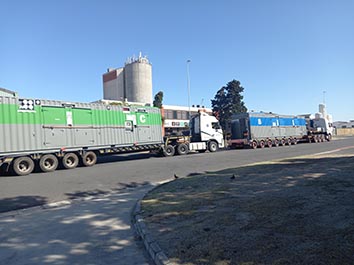A 3000kVA 400V data centre generator set being transported to site.