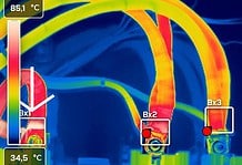 When using thermography to monitor the condition of this emergency switchboard bus tie in an engine control room, WearCheck’s asset reliability care (ARC) team found a critical fault – the incoming middle fuse connection on the contactor had a high resistance defect.