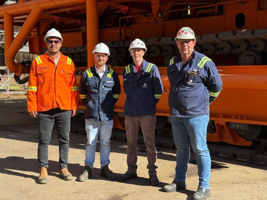 Abdul-Gameed Davids, Senior Workshop Engineering Officer; Rudi Agostinho, NGC Project Manager; Steven Smith, Senior Project Engineer; and Sebastian “Bas” van der Laer, Mining System Specialist.