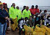 Douw Steyn and volunteers with Deputy Minister Narend Singh at Cutting beach