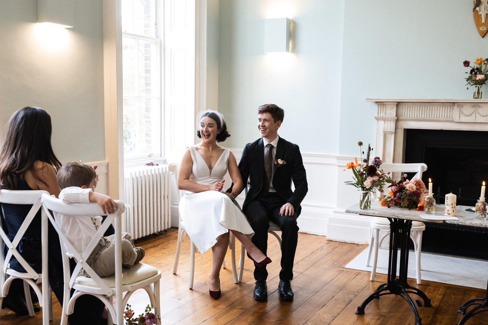 Clissold House Wedding photography for intimate London wedding in Autumn
