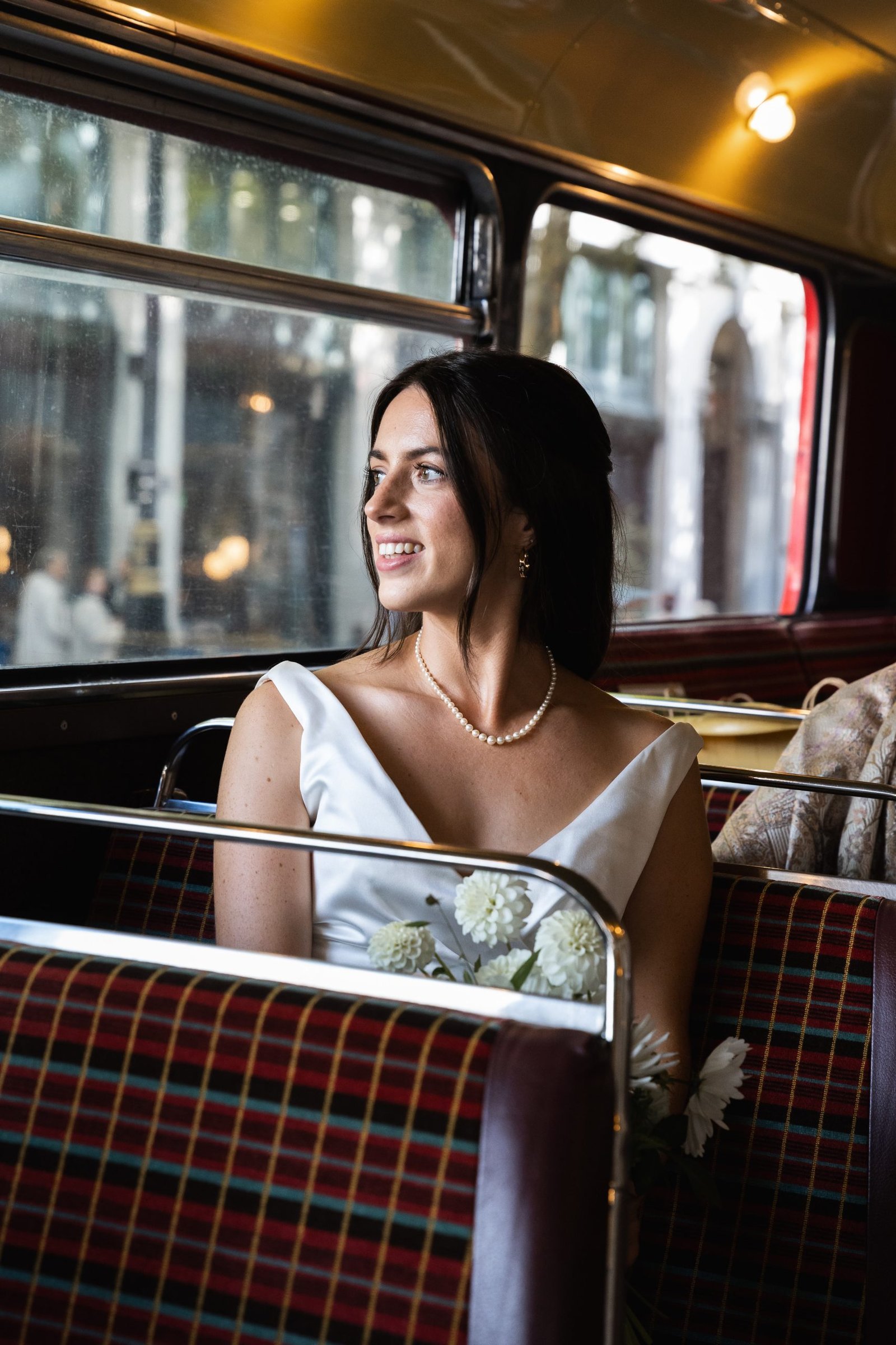 Vintage big red bus hire for London weddings UK - East London Wedding photographer Lauren Squire