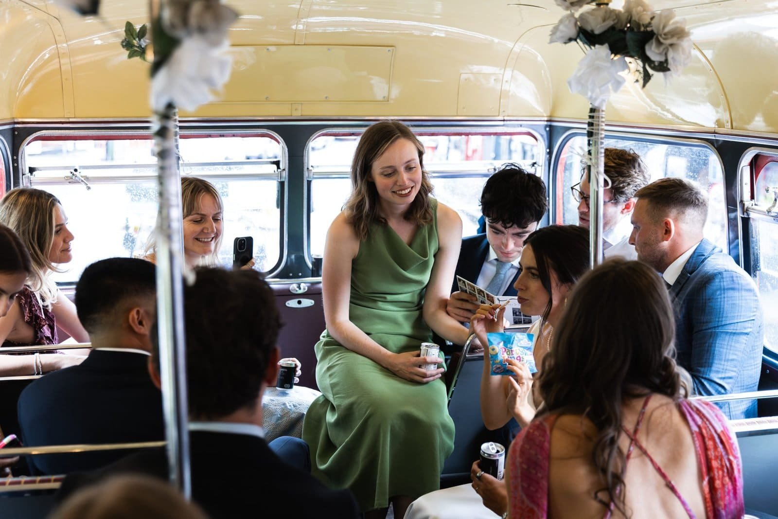 Vintage big red bus hire for London weddings UK - East London Wedding photographer Lauren Squire