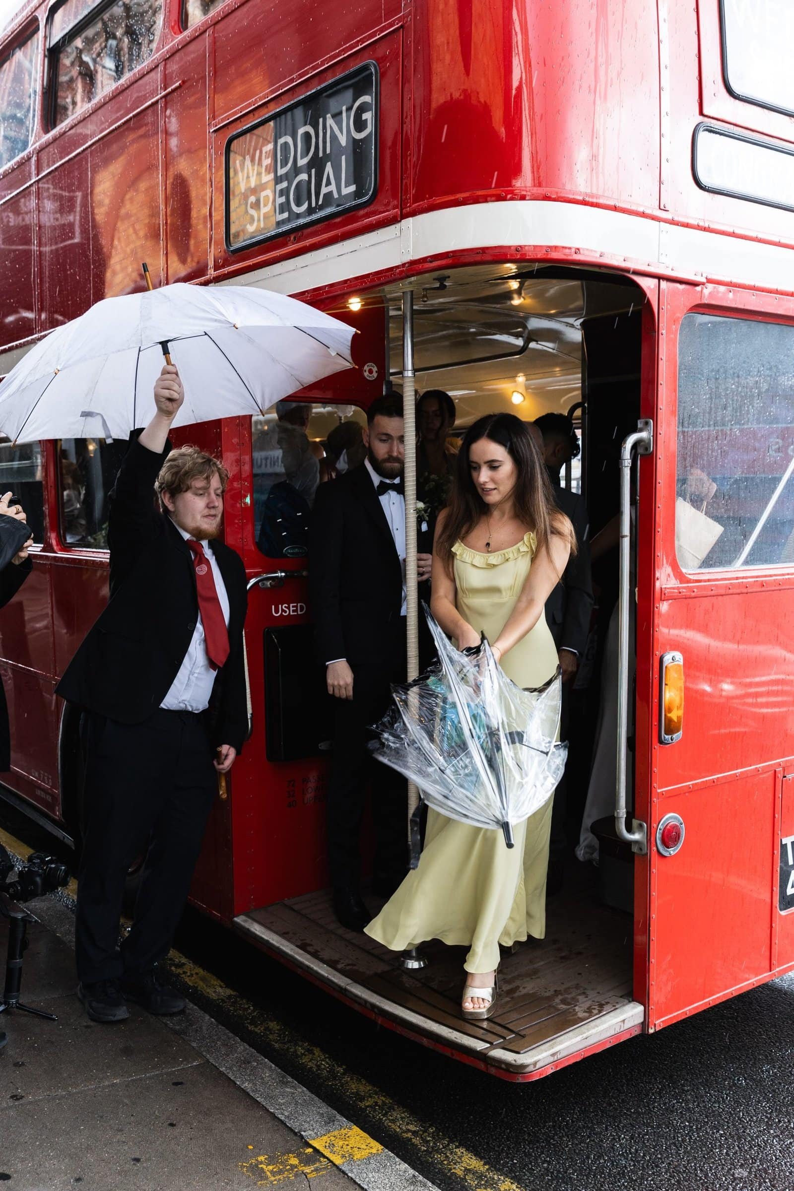 Vintage big red bus hire for London weddings UK - East London Wedding photographer Lauren Squire