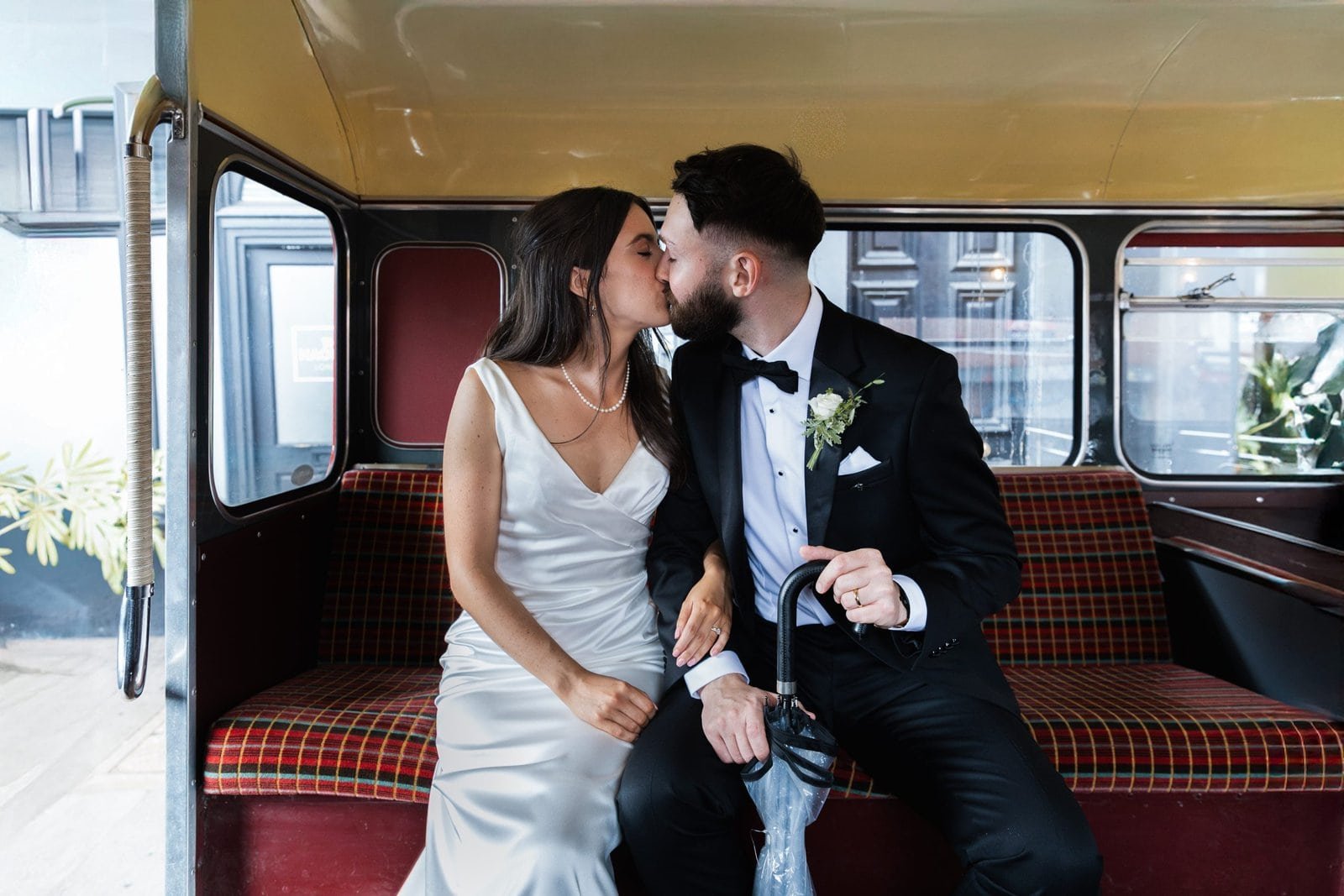Vintage big red bus hire for London weddings UK - East London Wedding photographer Lauren Squire