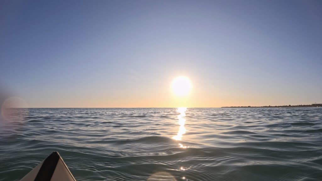 sunset in the ocean
