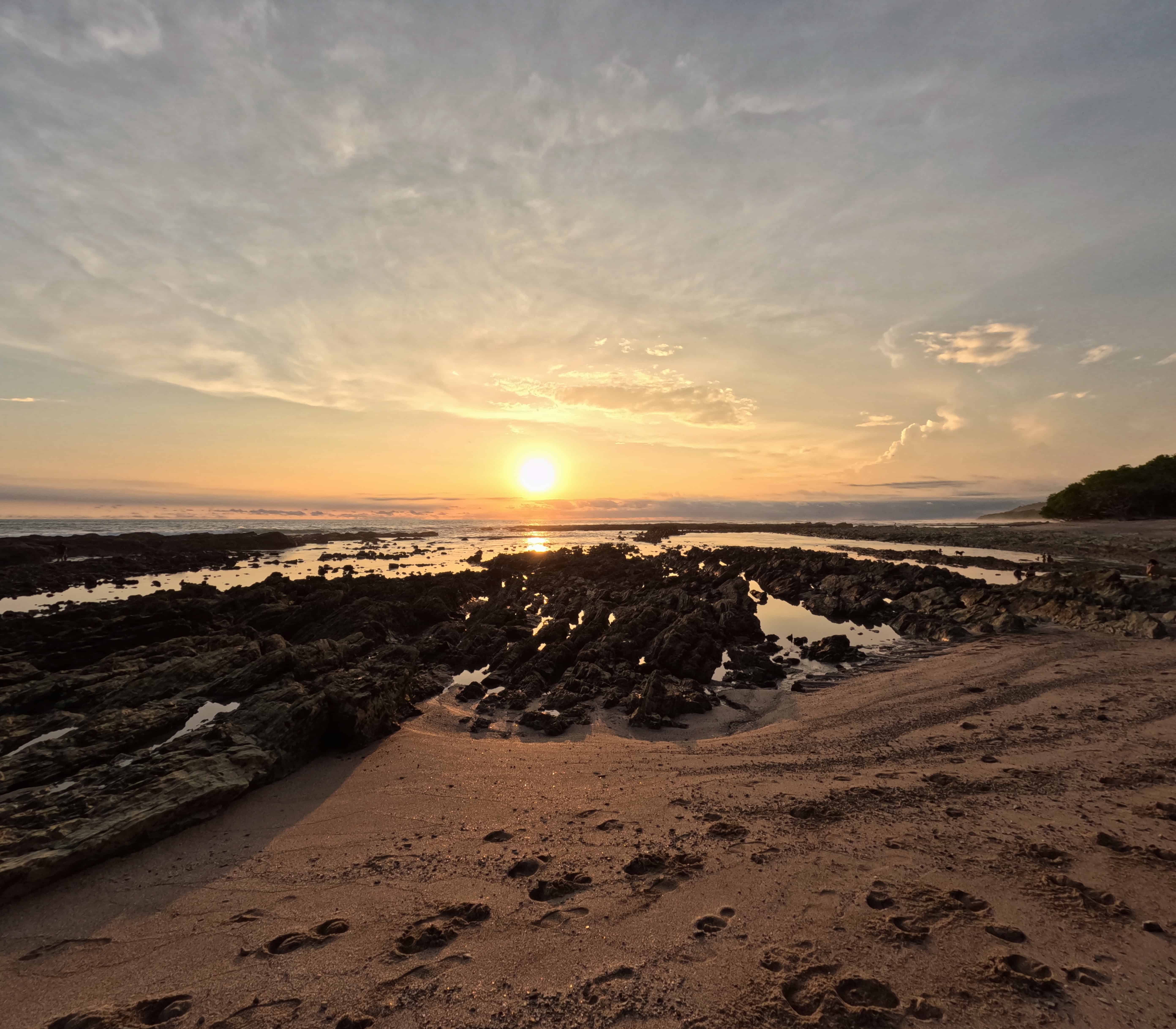 Sunset on the beach in santa teresa