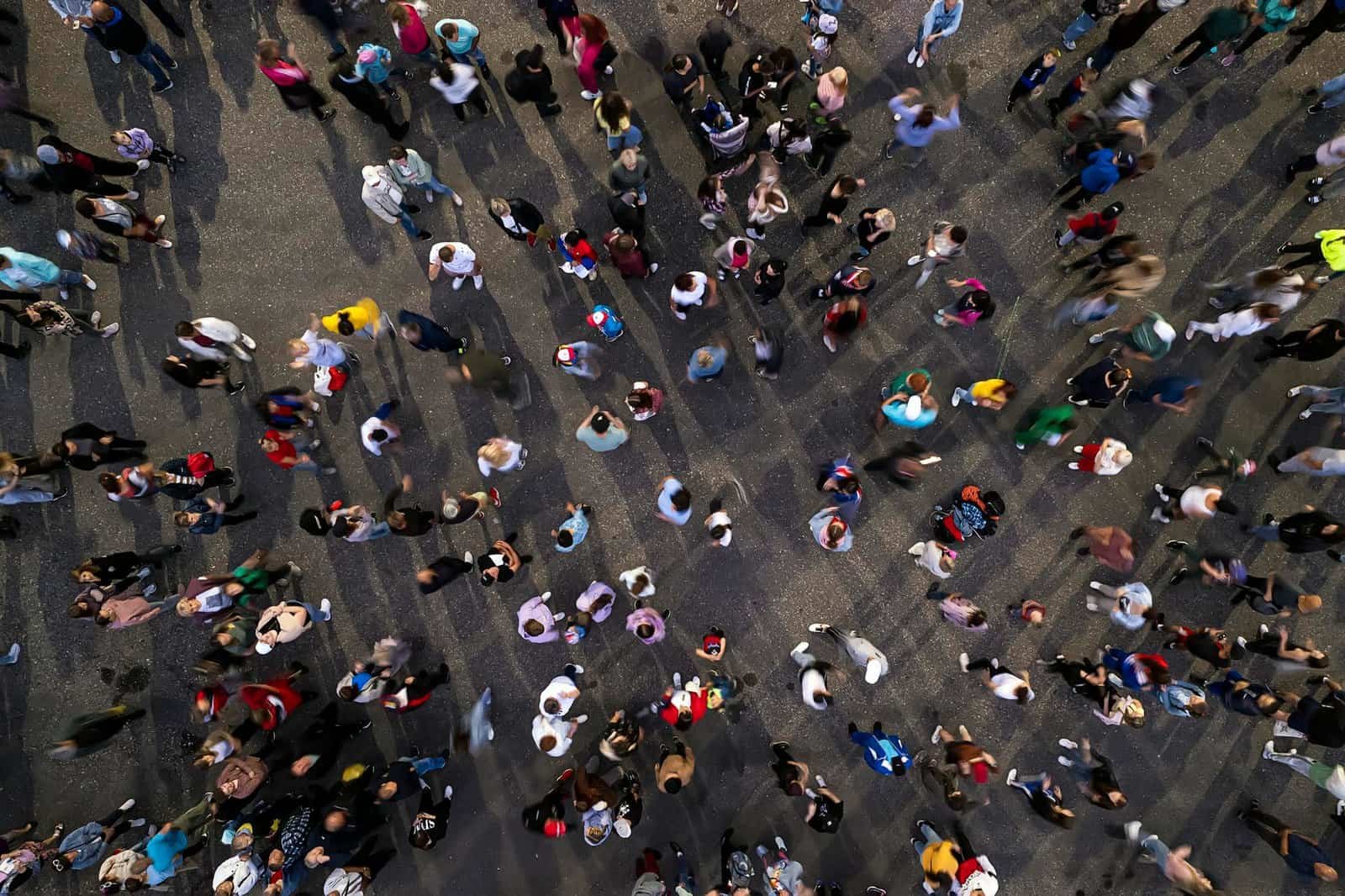 A crowd of people