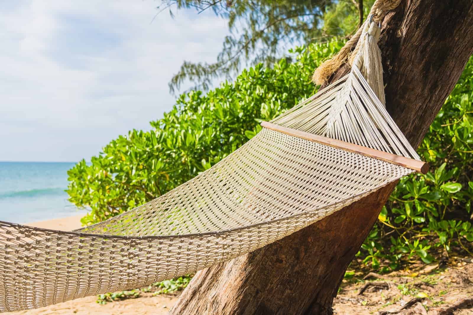 Hammock by the ocean. Resting. Restful.