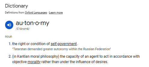 autonomy definition