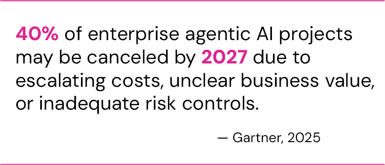 Gartner 2025 - 40% agentic AI projects may be canceled