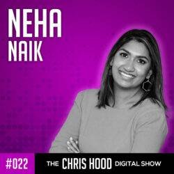 Neha Naik smiling woman in professional attire for digital show promotional image.