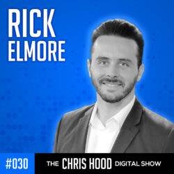 Professional portrait of Chris Hood, host of The Chris Hood Digital Show, featuring a modern blue background, perfect for podcast or digital media branding.