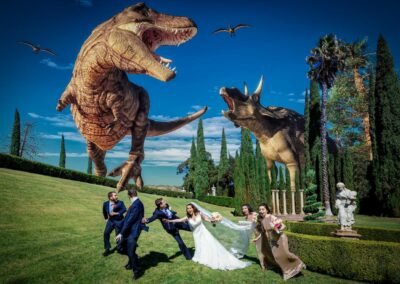 cinecrown-wedding-photography-grand-island-dinosaur-funny-run-away