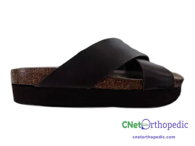 Shoe lift added to a women's black Birkenstock sandal