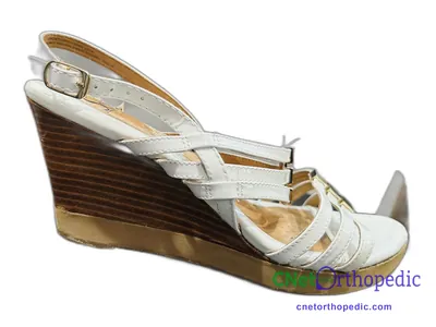Shoe lift added to a women's sandal