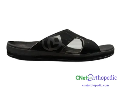 Shoe lift added to a men's black sandal