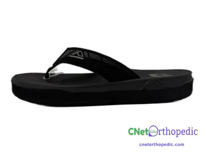 Shoe lift added to a men's black sandal