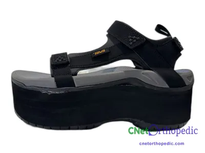 Shoe lift added to a men's black Teva sandal