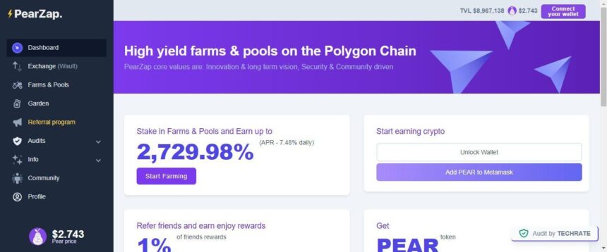 PearZap Defi Coin Review: High yield farms & pools on the Polygon Chain