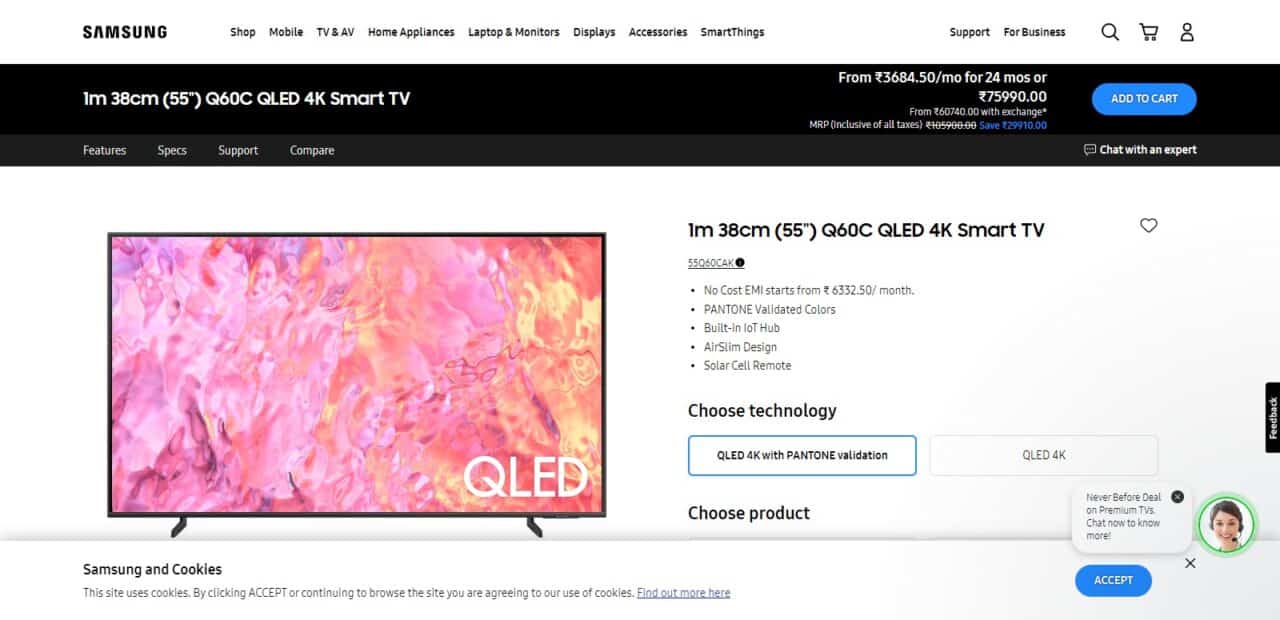 Samsung Q60C (Top Samsung TV)