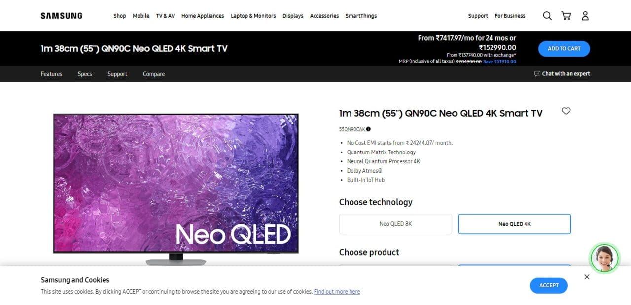 Samsung QN90C (Best Samsung TV)