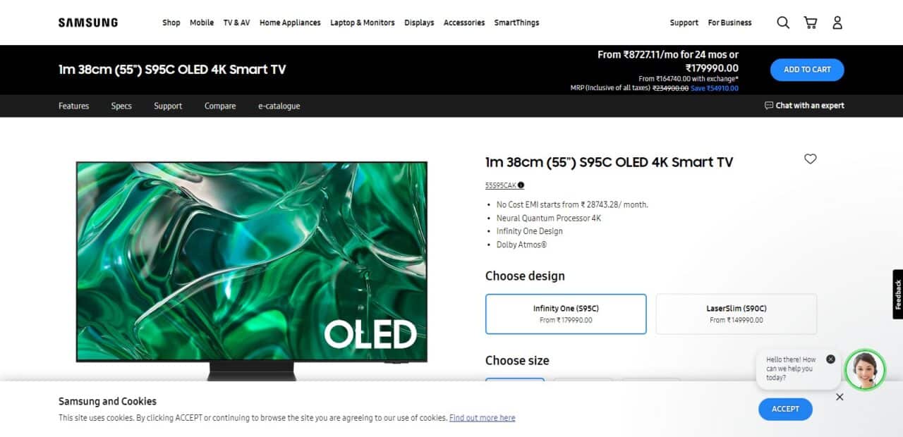 Samsung S95C (Best Samsung TV)