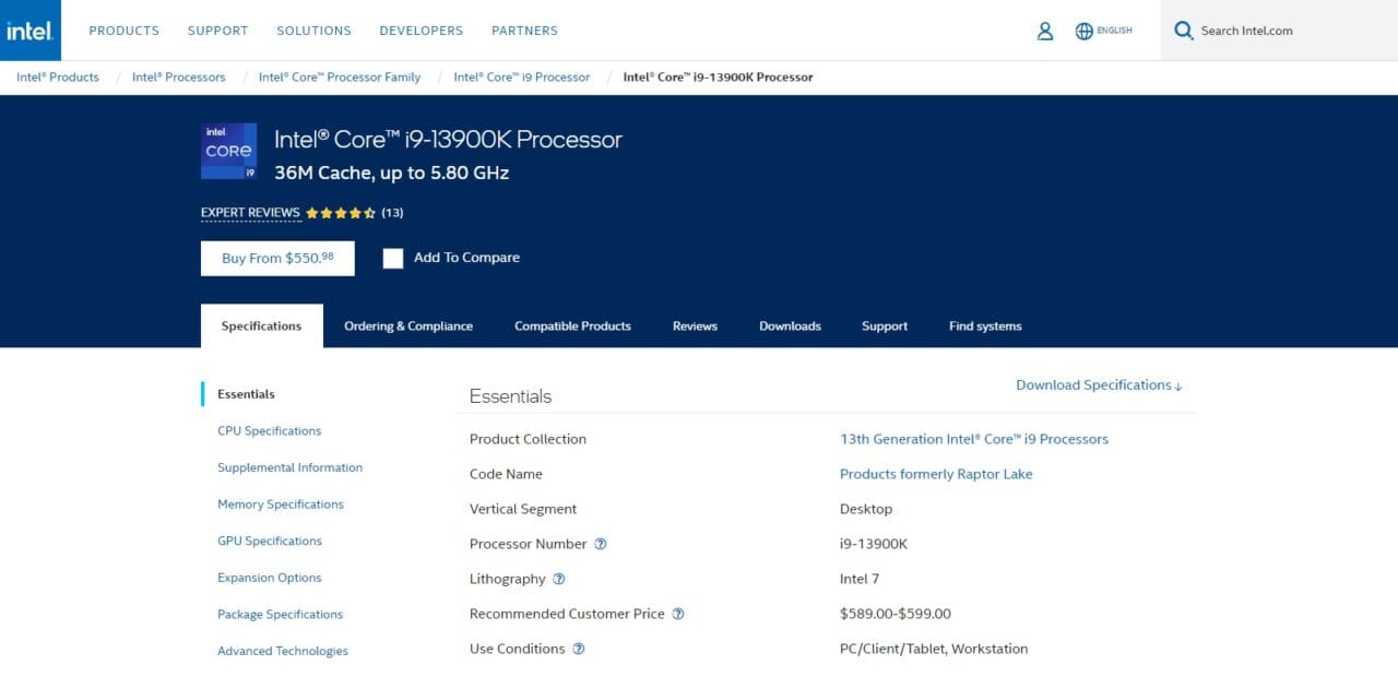 Intel Core i9-13900K Processor