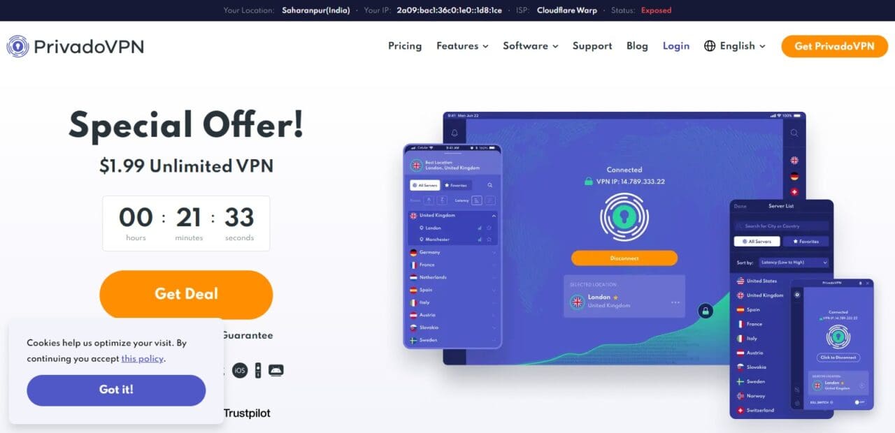  PrivadoVPN