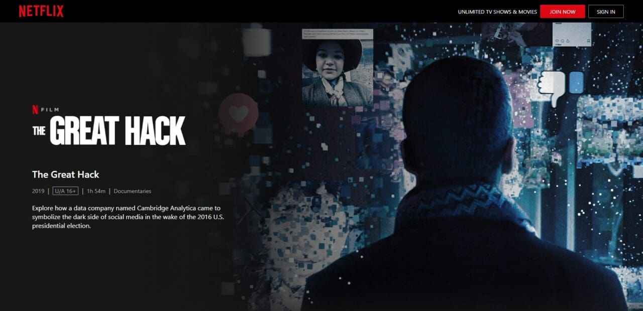 "The Great Hack" (2019) Best Documentaries On Netflix