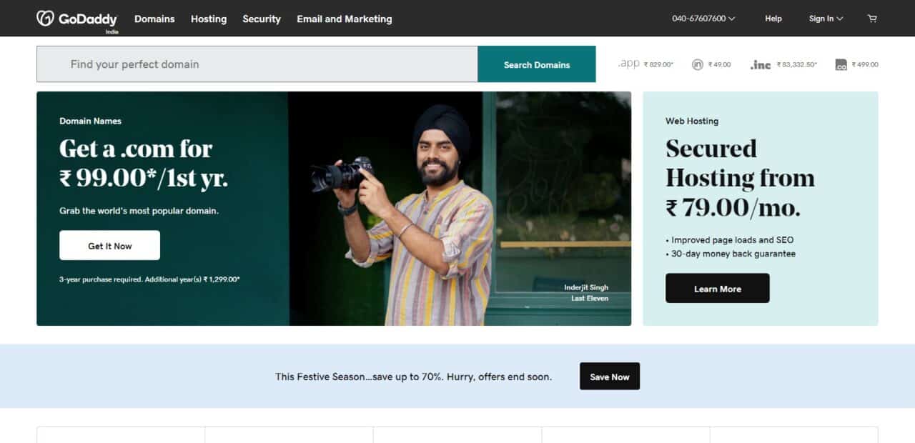 GoDaddy (Best Blog Hosting Sites)