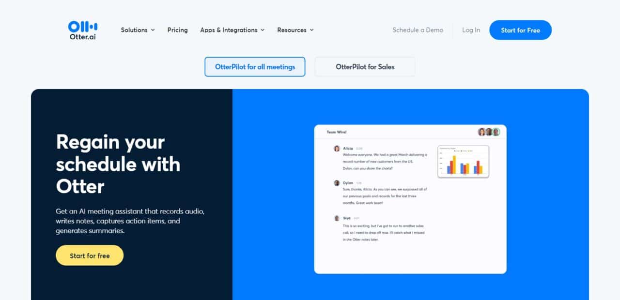  Otter.ai (Best AI Tools for Elevating Your Zoom and Google Meet) 