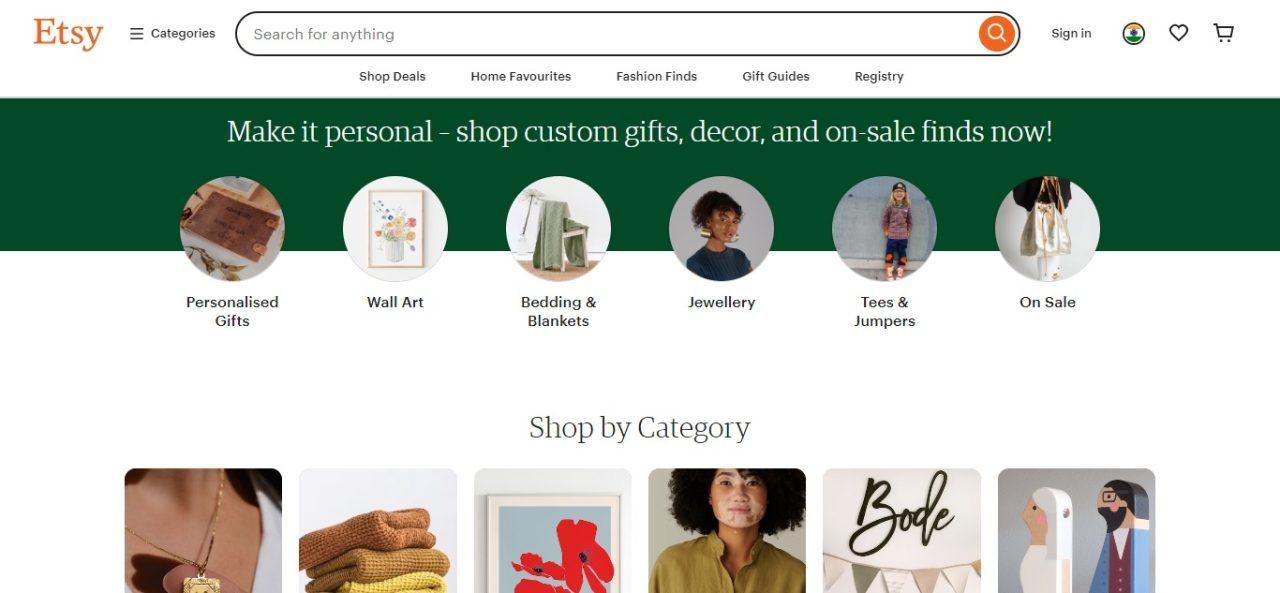 18. Etsy (Online Marketplace)